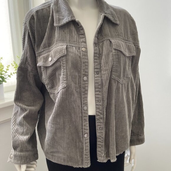 ZARA GREY CORDUROY SHIRT/SHACKET - Picture 4 of 7